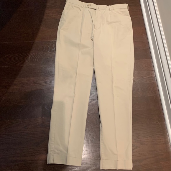 Men's Incotex 100% cotton canvas beige casual pant - Picture 13 of 16